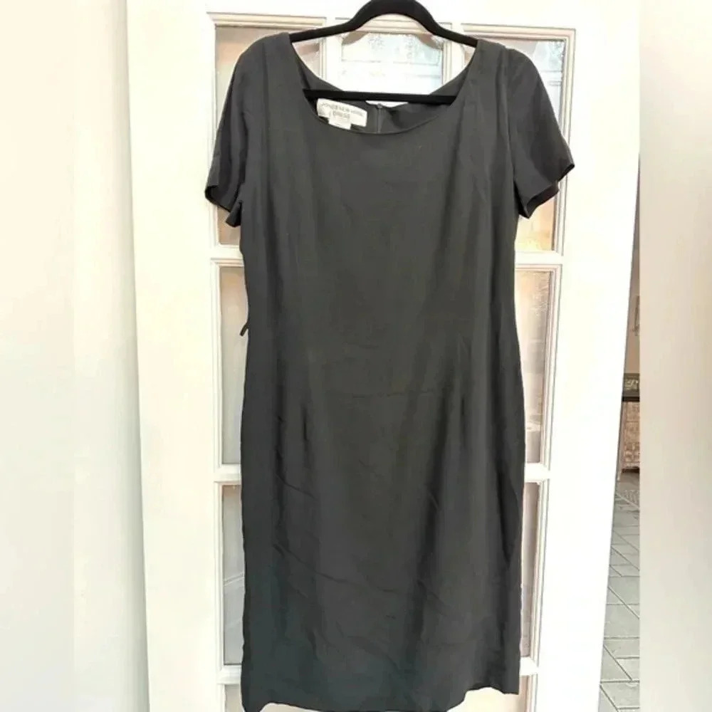 Vintage Jones New York Timeless Classic Black Chic Midi Dress Size 10 Medium